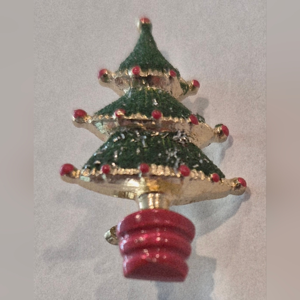 Festive Green and Gold Christmas Tree Ornament